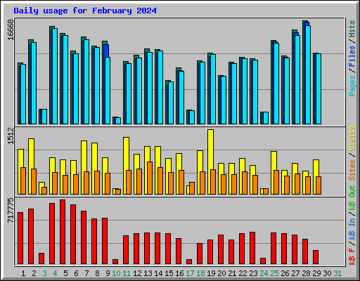 Daily usage for February 2024