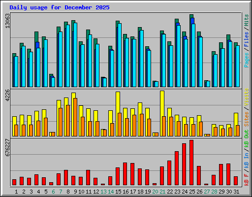 Daily usage for December 2025