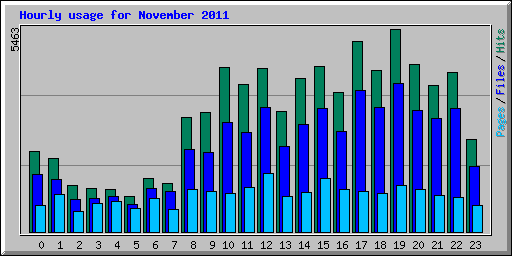 Hourly usage for November 2011